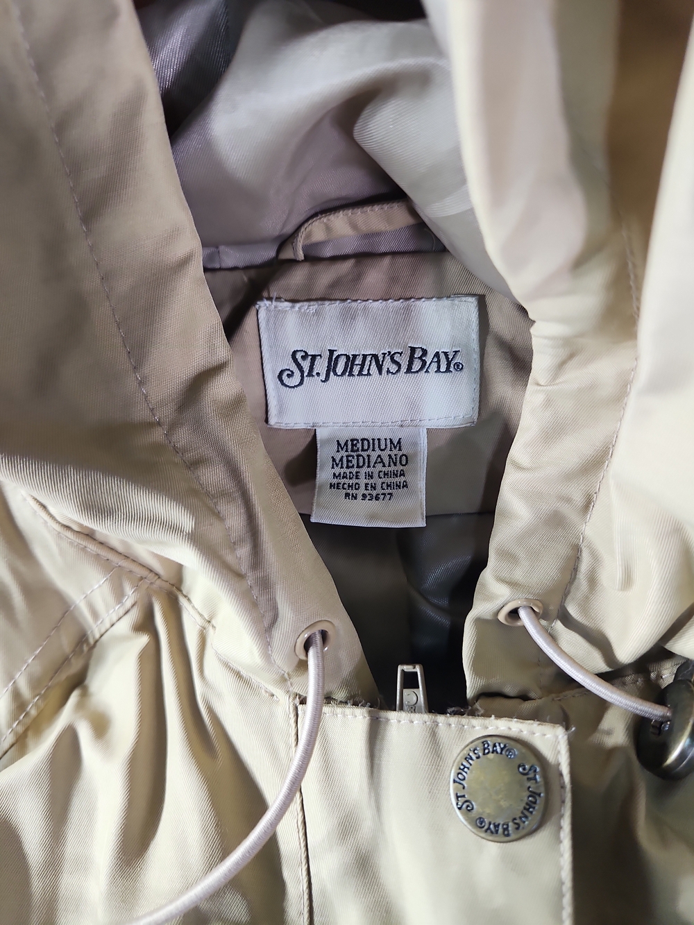 St. John's Bay Lightweight Hooded Jacket - Cream